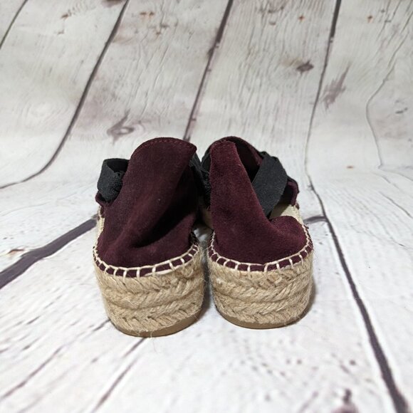 Free People SEVILLE Espadrilles Maroon Black Tan 37 NEW - Picture 7 of 11
